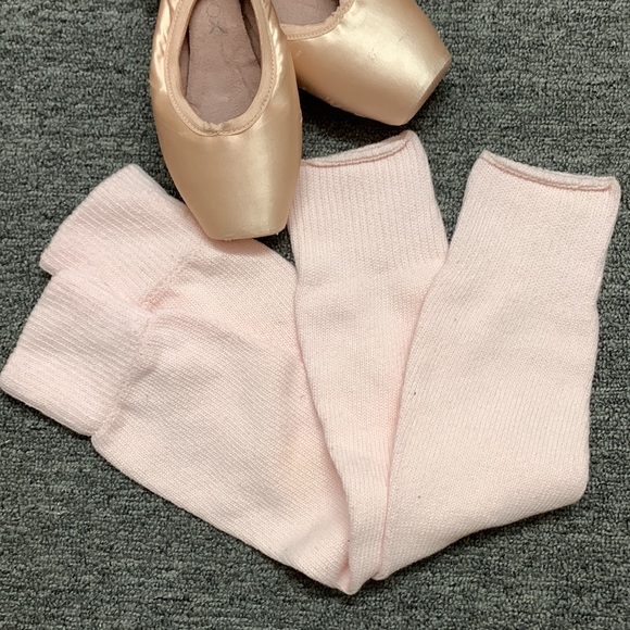 Danskin Accessories 2 Ballet Leg Warmers All Cotton Lt Pink New